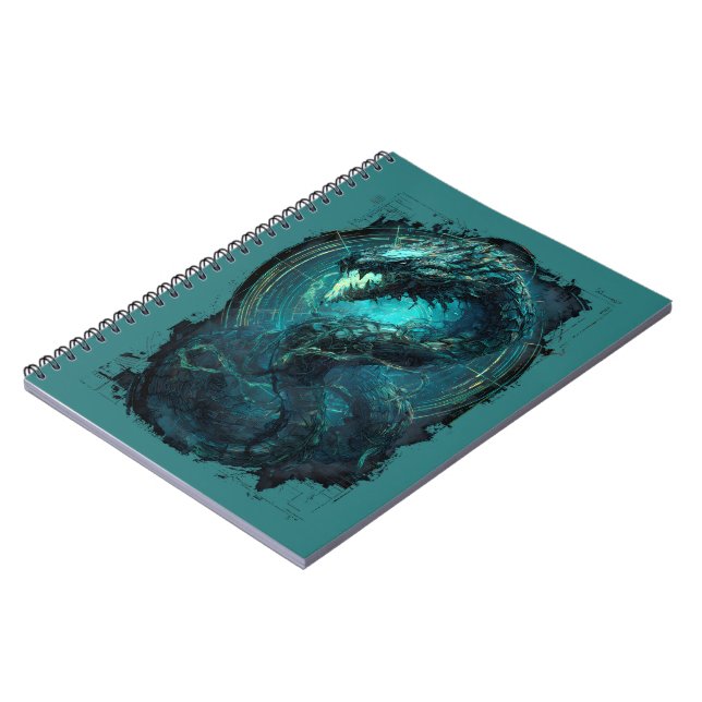 Caderno Espiral Spectral Coil Cyberpunk Serpent Dark Art (Left Side)