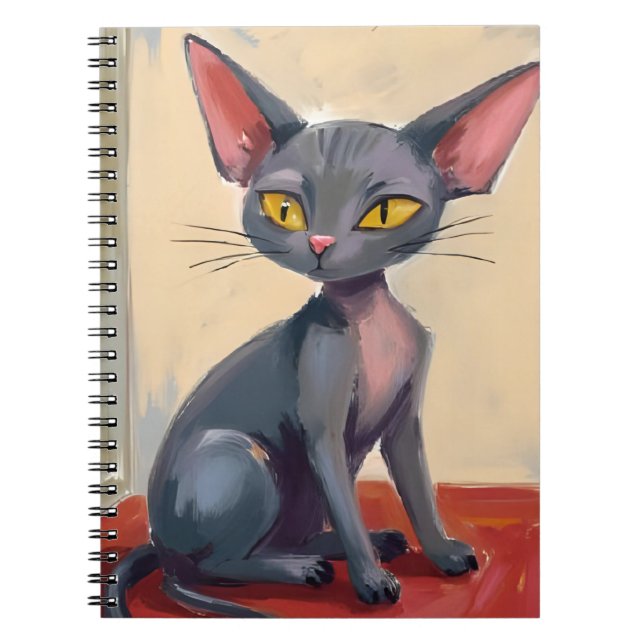 Caderno Espiral Sphynx Cat | Hairless Cat Pet Watercolor (Frente)