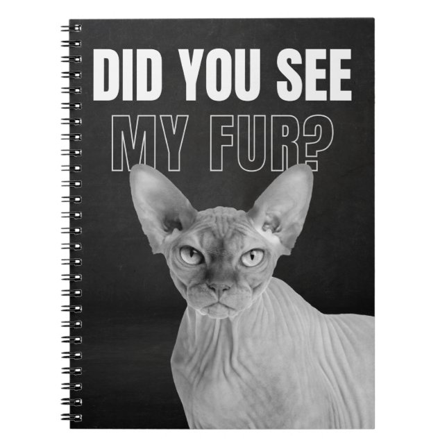 Caderno Espiral Sphynx Cat Sarcastic Fur Humor Illustration (Frente)