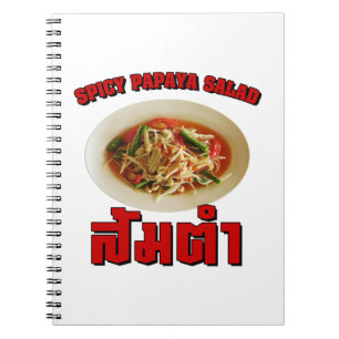 Caderno Espiral Spicy Papaya Salad ... Comida tailandesa do Laos