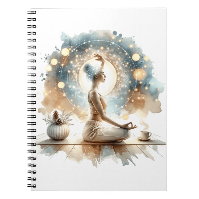 Caderno Espiral Spiral com mulher em ioga (Frente)