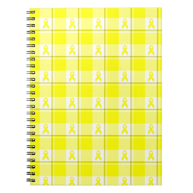 Caderno Espiral Spiral Notebook Bladder Cancer Plaid, Yellow (Frente)