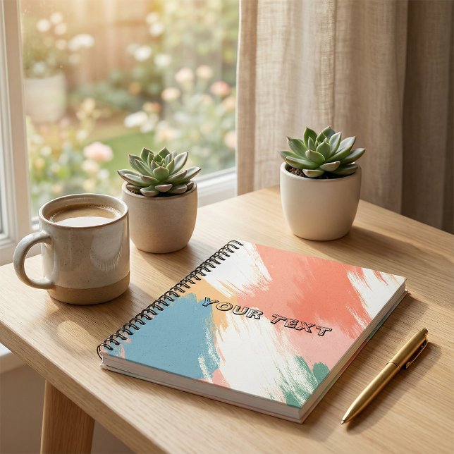 Caderno Espiral Spiral notebook retro stripe pastel colour (Criador carregado)