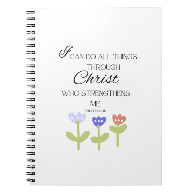 Caderno Espiral Spiral Notebook With Bible Verse (Frente)