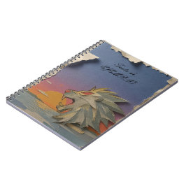 Caderno Espiral Spiral Notebook with Roaring Lion Design Papercut