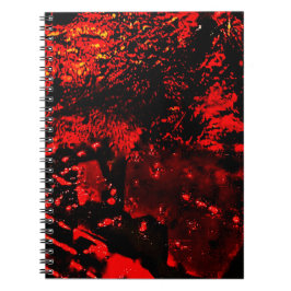 Caderno Espiral Spiral Photo Notebook red texture in the dark