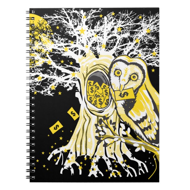 Caderno Espiral Spiral Photo Notebook – Urban Tree Owl & Wealth  (Frente)