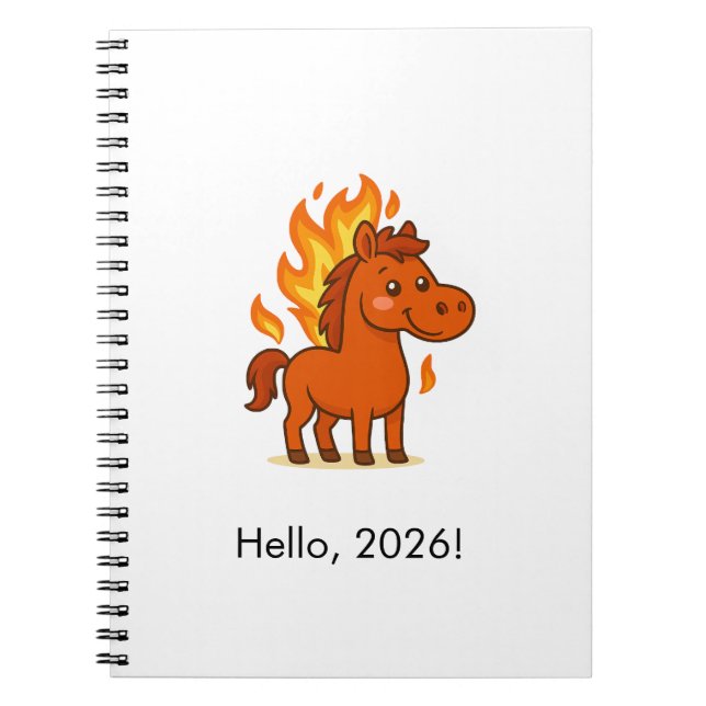 Caderno Espiral Spiral Photo Notebook with a red horse (Frente)