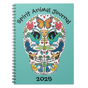 Caderno Espiral Spirit Animal Sugar Skull Notebook Diário