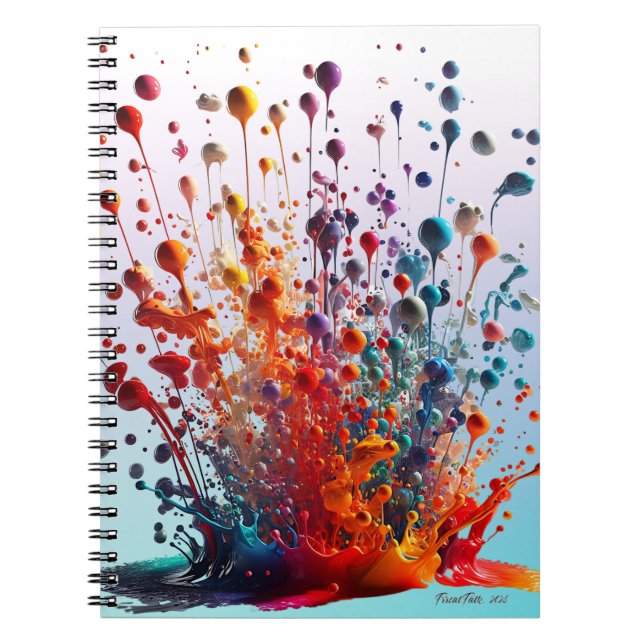 CADERNO ESPIRAL SPLATADOR DE GOTA DRIP (Frente)