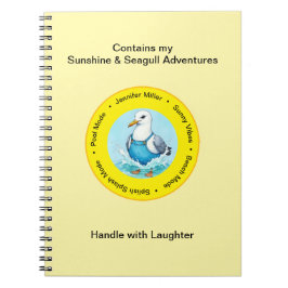 Caderno Espiral Splish Splash funny summer Seagull vacation memory