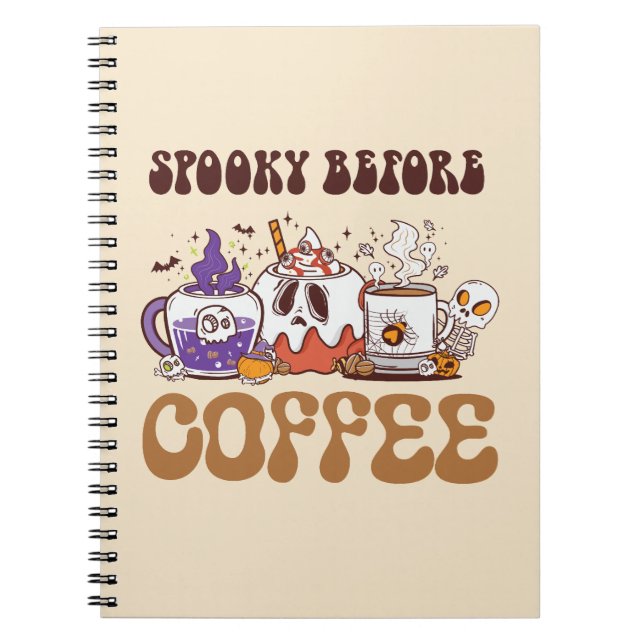 Caderno Espiral Spooky Antes do Café (Frente)