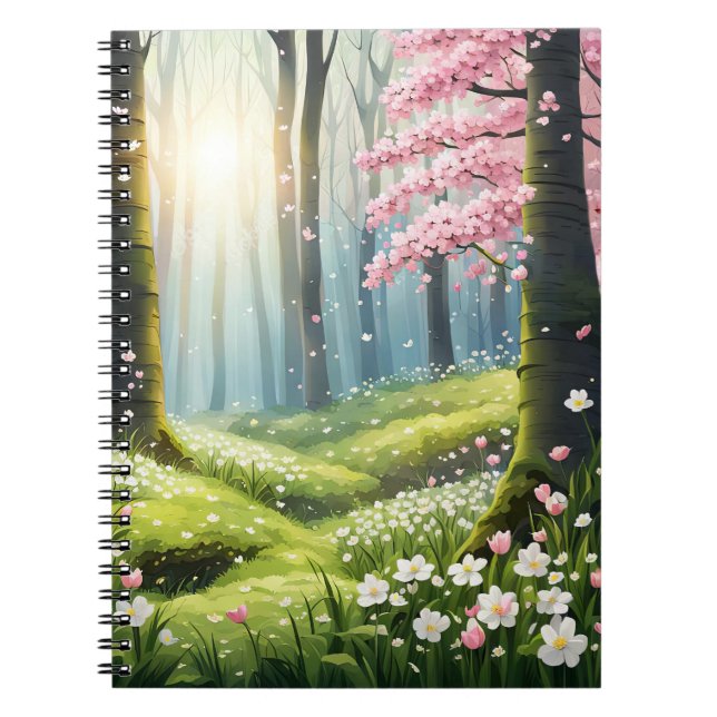 Caderno Espiral Springtime Na Floresta (Frente)
