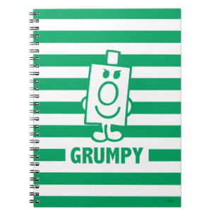 Caderno Espiral Sr. Grumpy   Grin Mischievous e faixas verdes