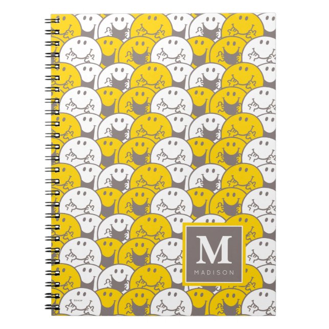 Caderno Espiral Sr. Happy | Padrão de sorrisos intermitentes | Adi (Frente)