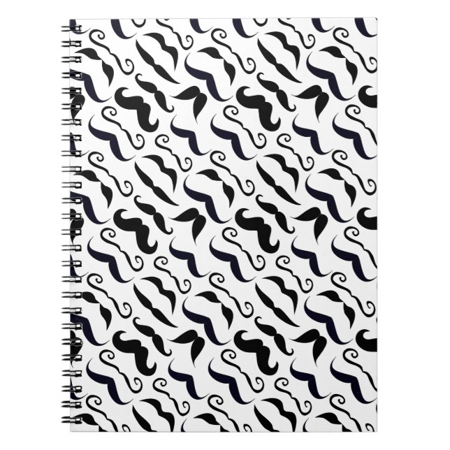 Caderno Espiral Sr. Mustache - Padrão do Hipster (Frente)
