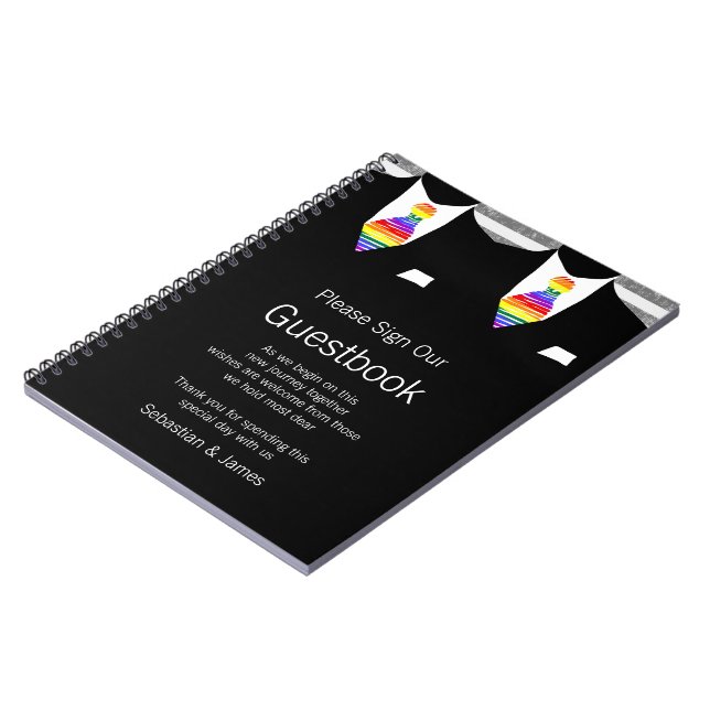 Caderno Espiral Sr. Suit e Rainbow Tie Guestbook (Left Side)