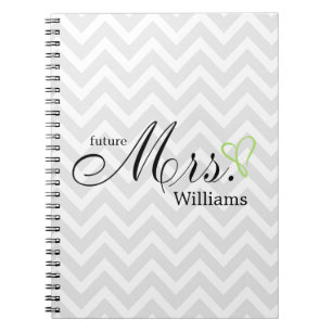 Caderno Espiral Sra. futura Scribbled verde limão Casamento do