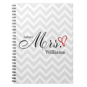 Caderno Espiral Sra. futura Scribbled vermelho Casamento