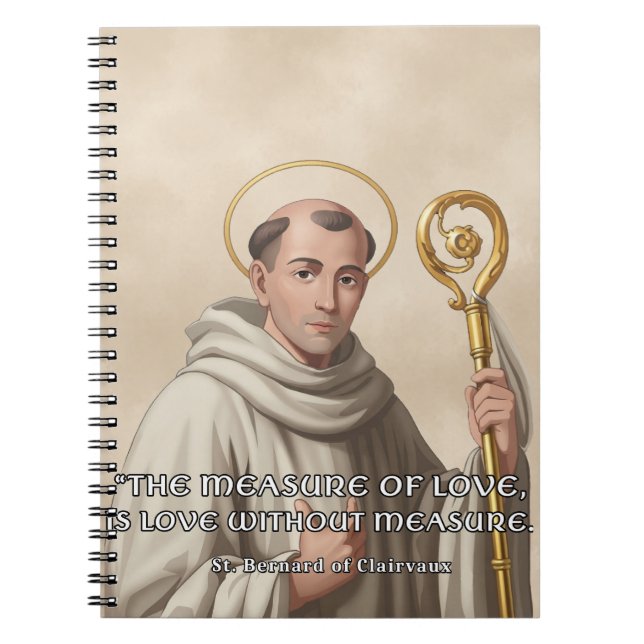 Caderno Espiral St. Bernardo de Claraval Medida do Amor Católico  (Frente)