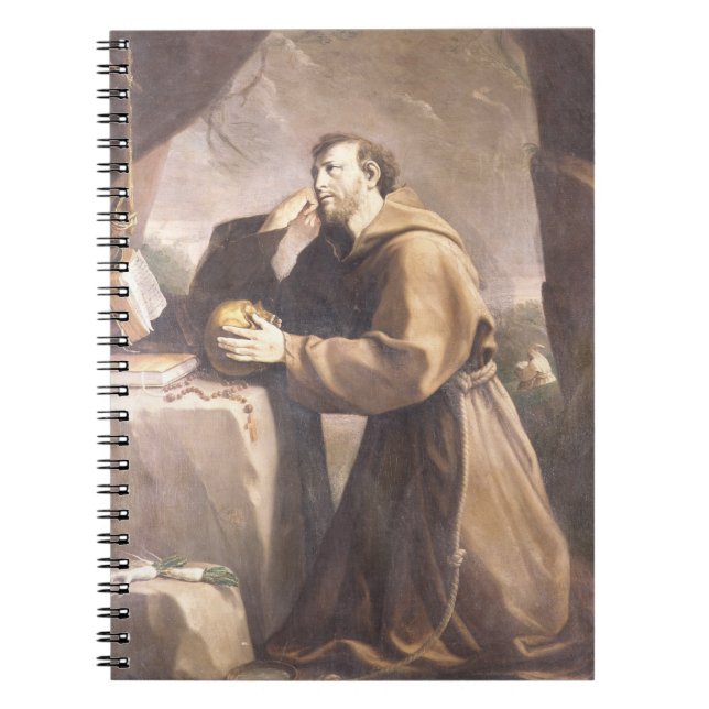 Caderno Espiral St Francis de Assisi na oração (Frente)