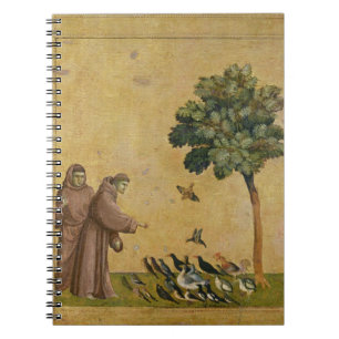 Caderno Espiral St Francis de Assisi que preaching aos pássaros