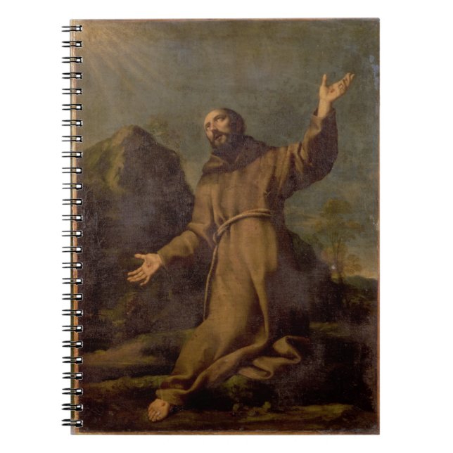 Caderno Espiral St Francis que recebe os Stigmata (Frente)