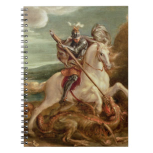 Caderno Espiral St George que massacra o dragão, (óleo no painel