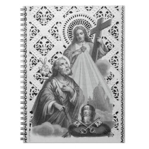 Caderno Espiral St. Joseph, Símbolos Papais e SHJ (Detalhe; LT 02)