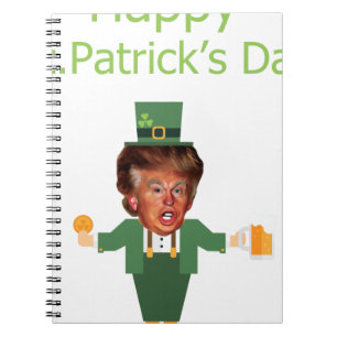 Caderno Espiral st patrics trump leprechaun