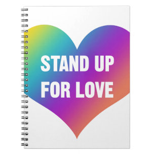 Caderno Espiral Stand Up for Love (Rainbow Heart)