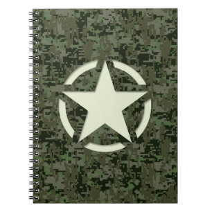 Caderno Espiral Star Stencil Digital Woodland