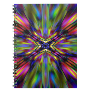 Caderno Espiral Starburst colorido do caleidoscópio
