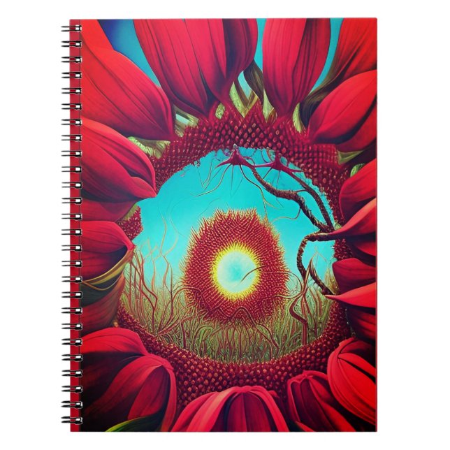 Caderno Espiral Stargate de Girassol Vermelho (Frente)