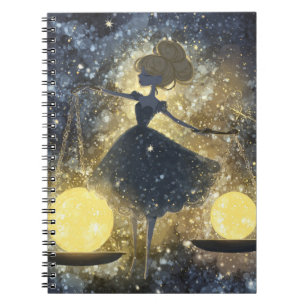 Caderno Espiral Starlit Libra Goddess Notebook
