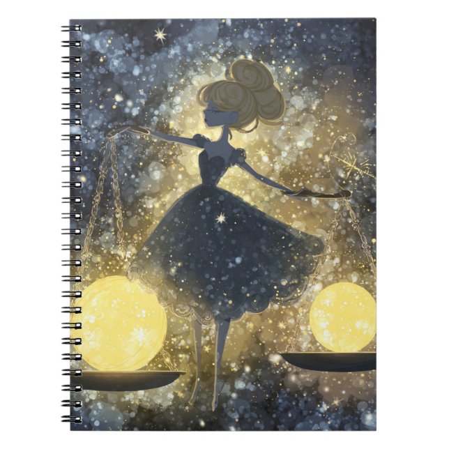 Caderno Espiral Starlit Libra Goddess Notebook (Frente)