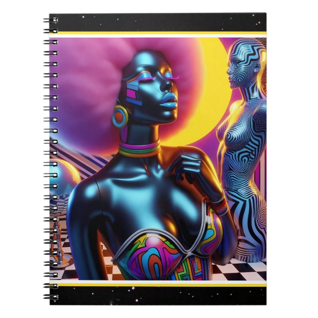Caderno Espiral Starry Afrofuturism Glamor (Frente)