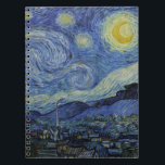 Caderno Espiral "Starry Night" por Van Gogh<br><div class="desc">Este design apresenta uma reprodução inalterada e sem edição,  de alta resolução,  da famosa pintura "Noite Estrelada" de Van Gogh.</div>