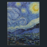 Caderno Espiral Starry Night & Van Gogh /famosa arte de vintage<br><div class="desc">Notebooks/Diários: Mundo dos famosos trabalhos de arte de colheita holandeses - "A Noite Estrelada" & Vincent van Gogh é um óleo na canvas pintado em junho de 1889, ela descreve a visão da janela voltada para leste do seu quarto de asilo no Santo-Rémy-de-Provence, pouco antes do nascer do sol. Van...</div>