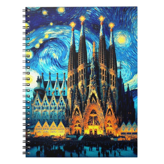 Caderno Espiral Starry Sagrada Familia Barcelona (Frente)