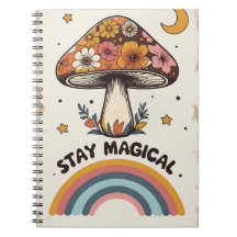 Stay Magical Mushroom Notebook | Boho Cute Journal