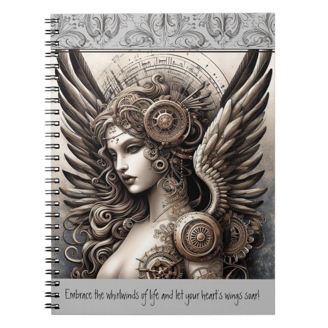 Caderno Espiral Steampunk Angel e Cote (Frente)