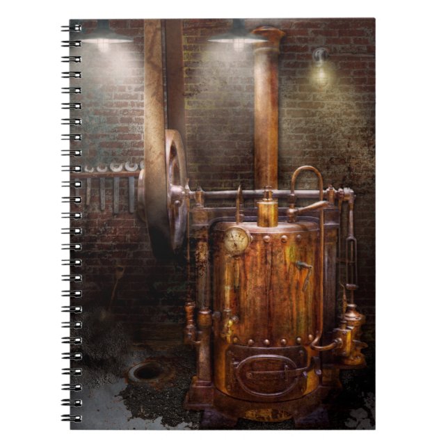 Caderno Espiral Steampunk - Energizando a casa moderna (Frente)