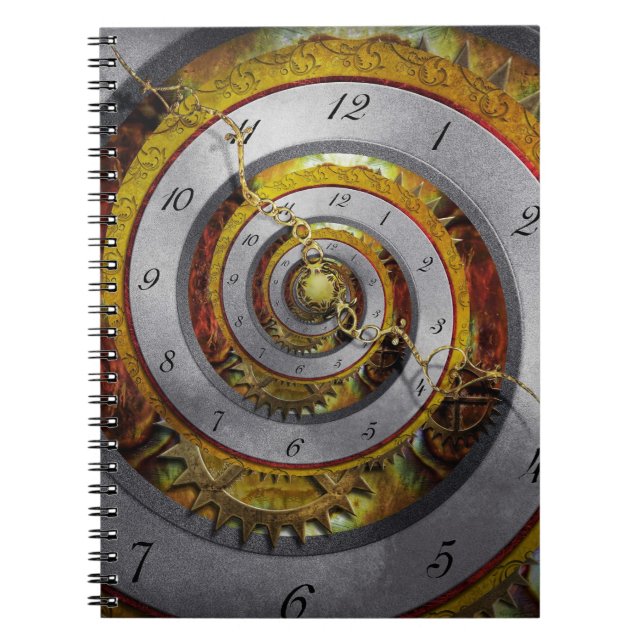 Caderno Espiral Steampunk - espiral - tempo infinito (Frente)