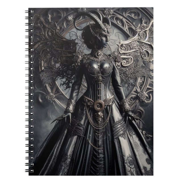 Caderno Espiral Steampunk Fantasy Darkness Demon Fashion  (Frente)