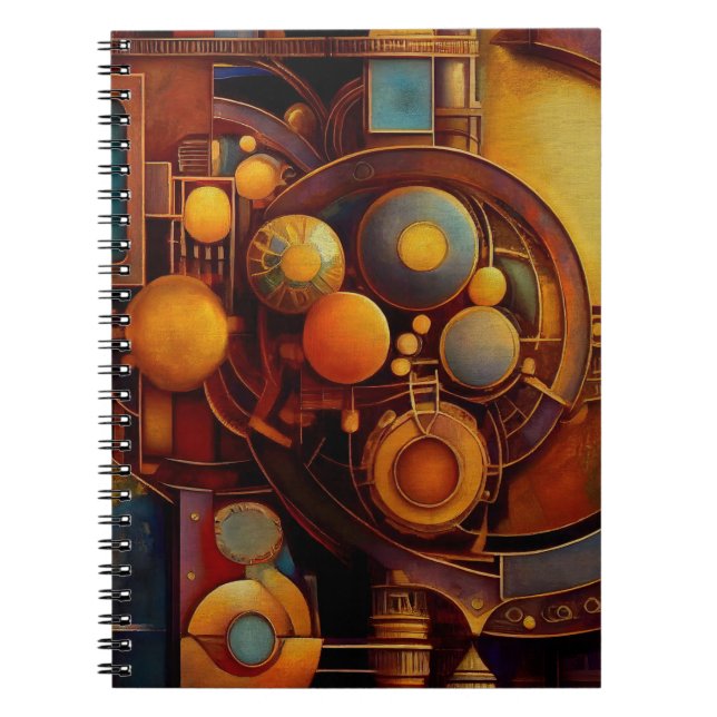 Caderno Espiral Steampunk Mechanical Orb Composition (Frente)