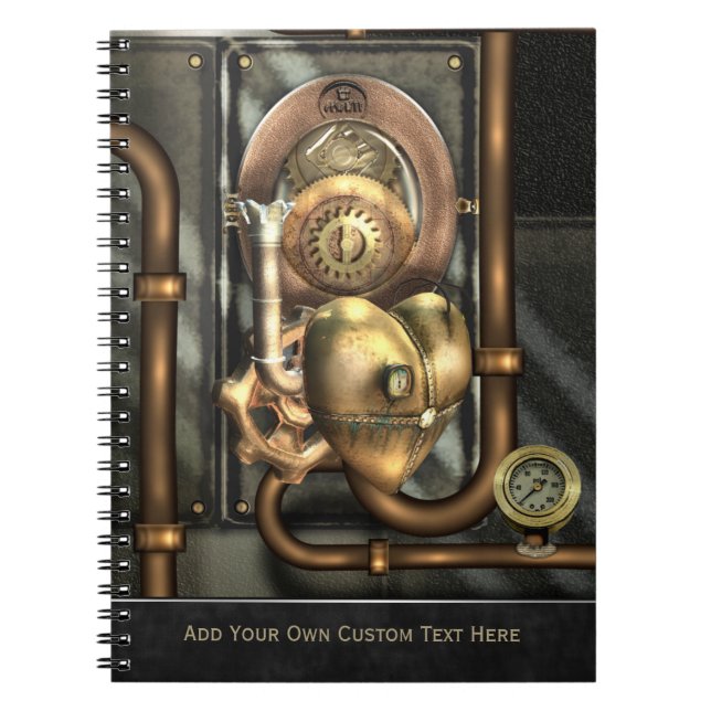 Caderno Espiral Steampunk no coração (Frente)