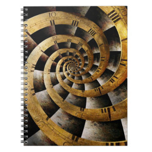 Caderno Espiral Steampunk - Relógio - O fluxo do tempo