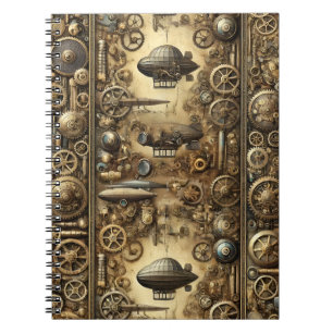 Caderno Espiral Steampunk Retro-Futurista