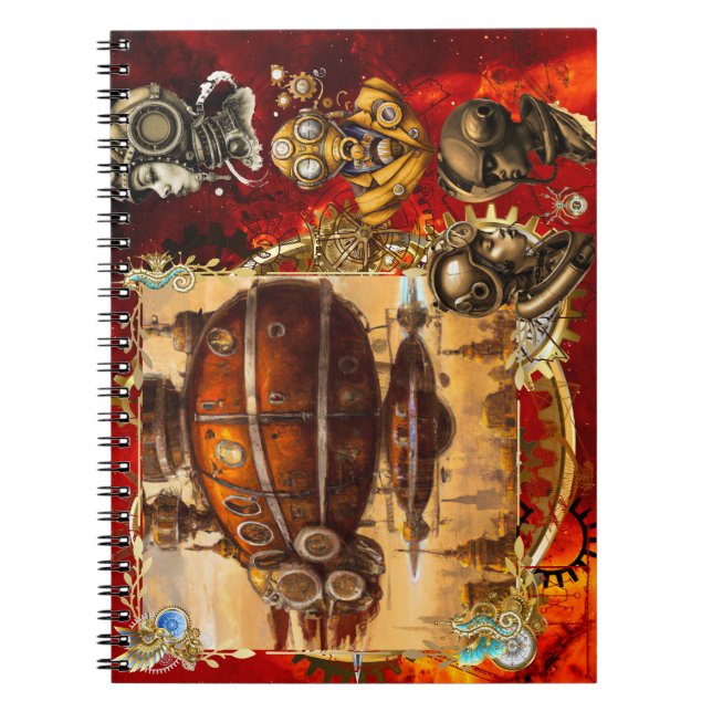 Caderno Espiral Steampunk Spaceship (Frente)